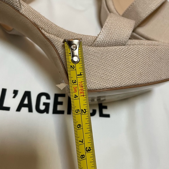 Odila Ecru Odila 70MM Linen Platform Sandals - Picture 5 of 8